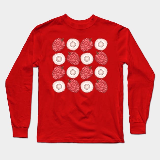 Red Lychee Long Sleeve T-Shirt by deepfuze